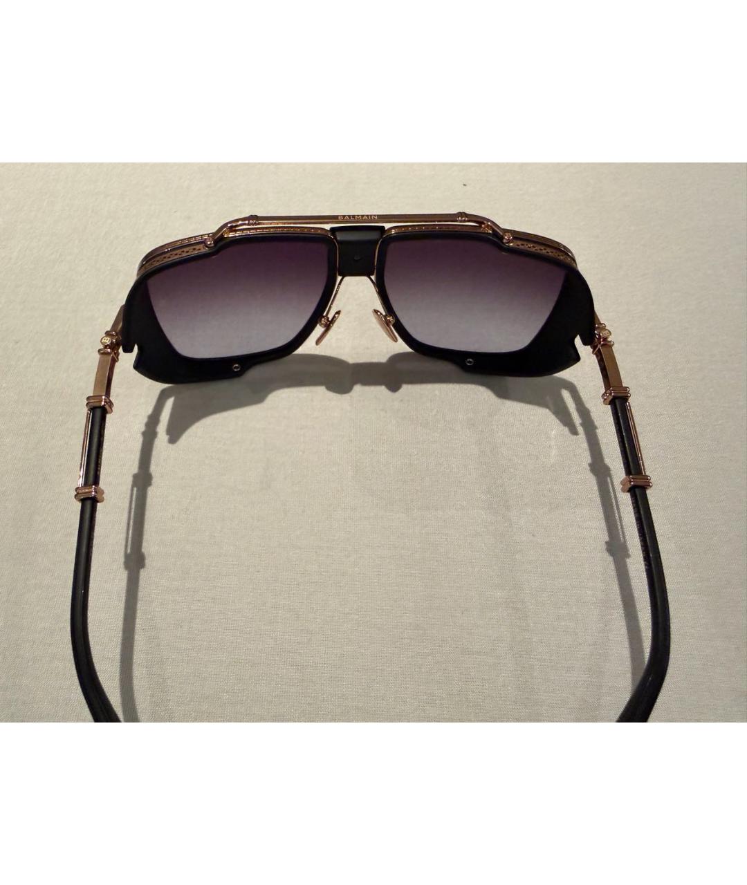 BALMAIN Антрацитовые металлические солнцезащитные очки, фото 6