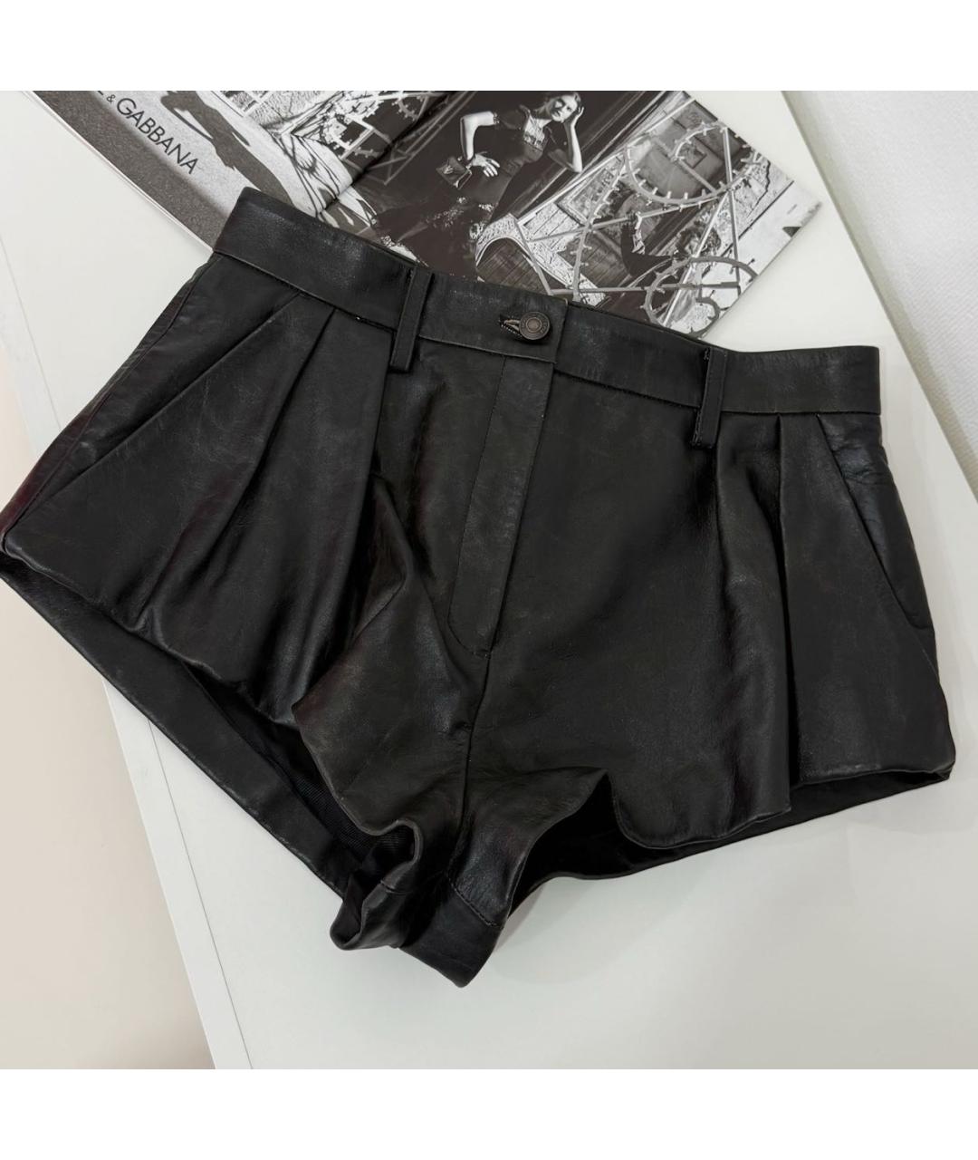 MAGDA BUTRYM Черные кожаные шорты, фото 4