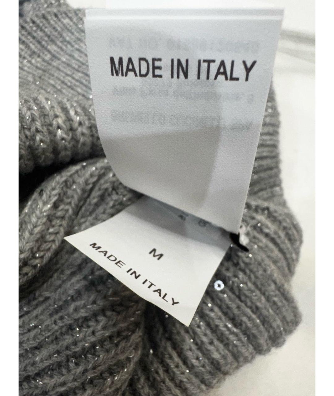 BRUNELLO CUCINELLI Серая кашемировая шапка, фото 4