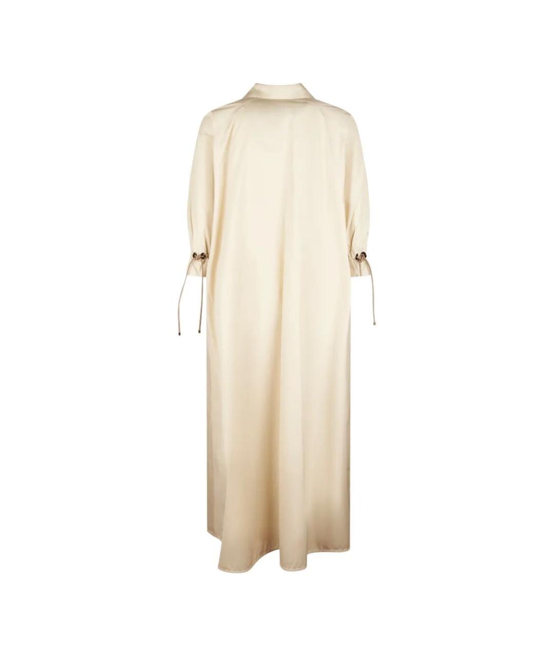 MAX MARA Бежевое хлопковое повседневное платье, фото 2