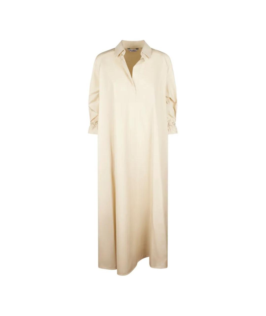 MAX MARA Бежевое хлопковое повседневное платье, фото 1