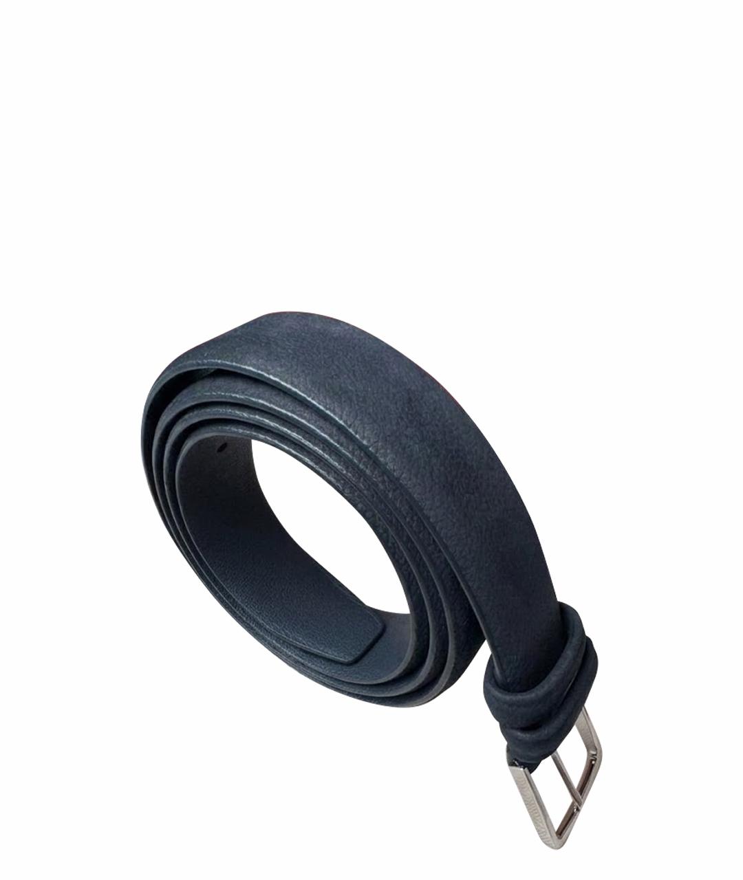 LORO PIANA Темно-синий кожаный ремень, фото 1