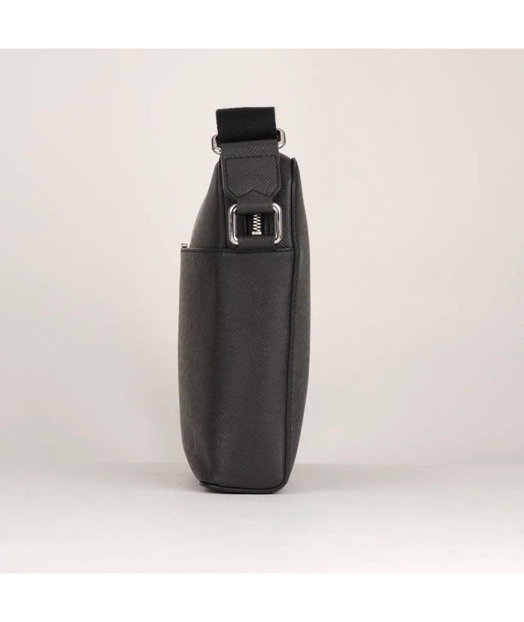 LOUIS VUITTON Черная кожаная сумка на плечо, фото 5