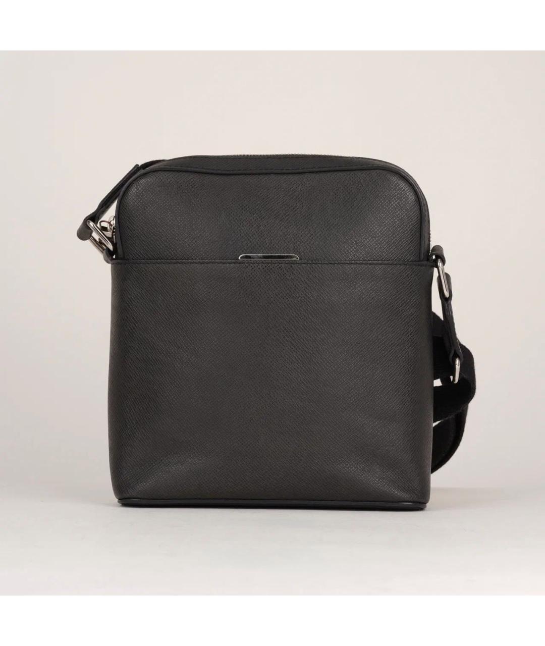 LOUIS VUITTON Черная кожаная сумка на плечо, фото 2