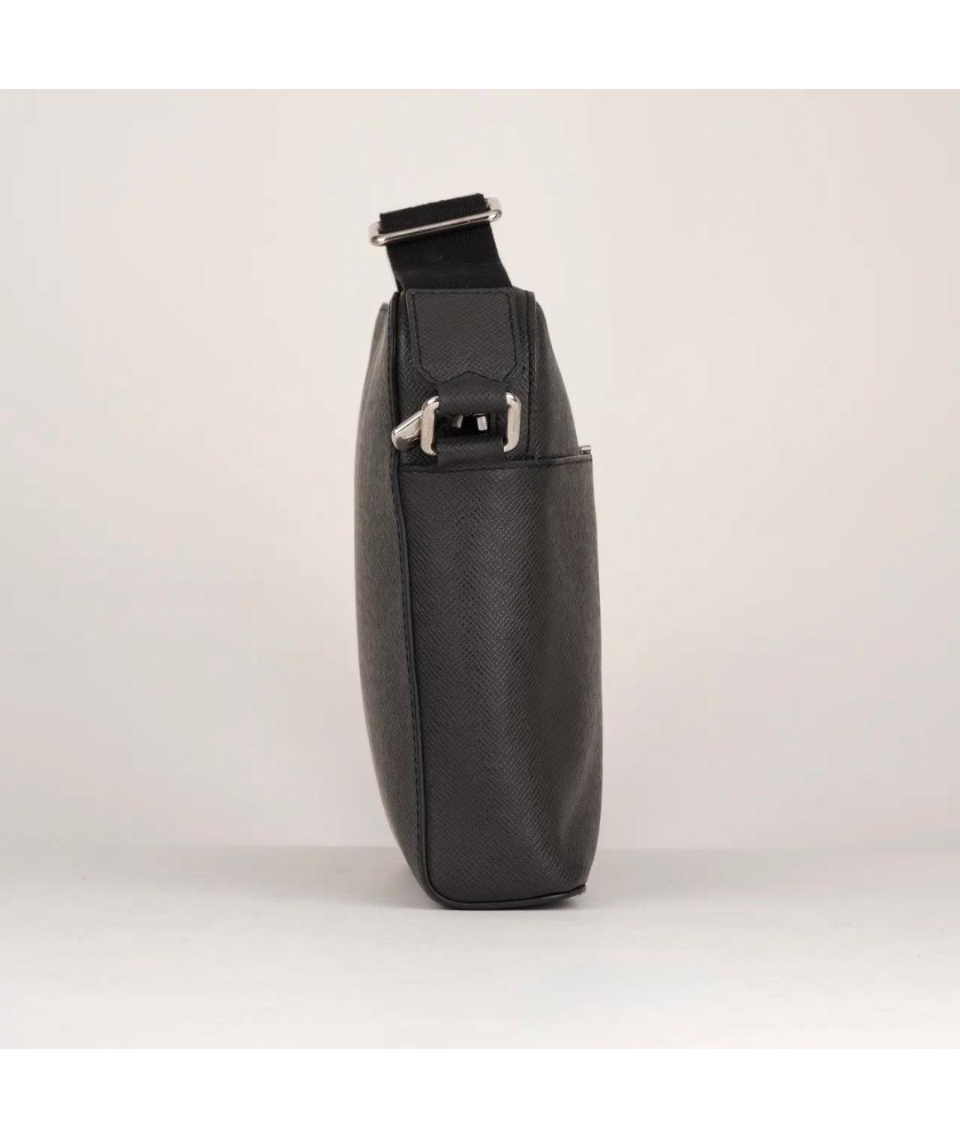 LOUIS VUITTON Черная кожаная сумка на плечо, фото 4