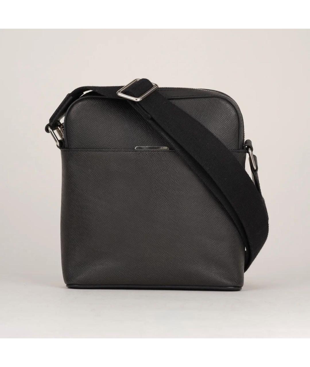 LOUIS VUITTON Черная кожаная сумка на плечо, фото 9