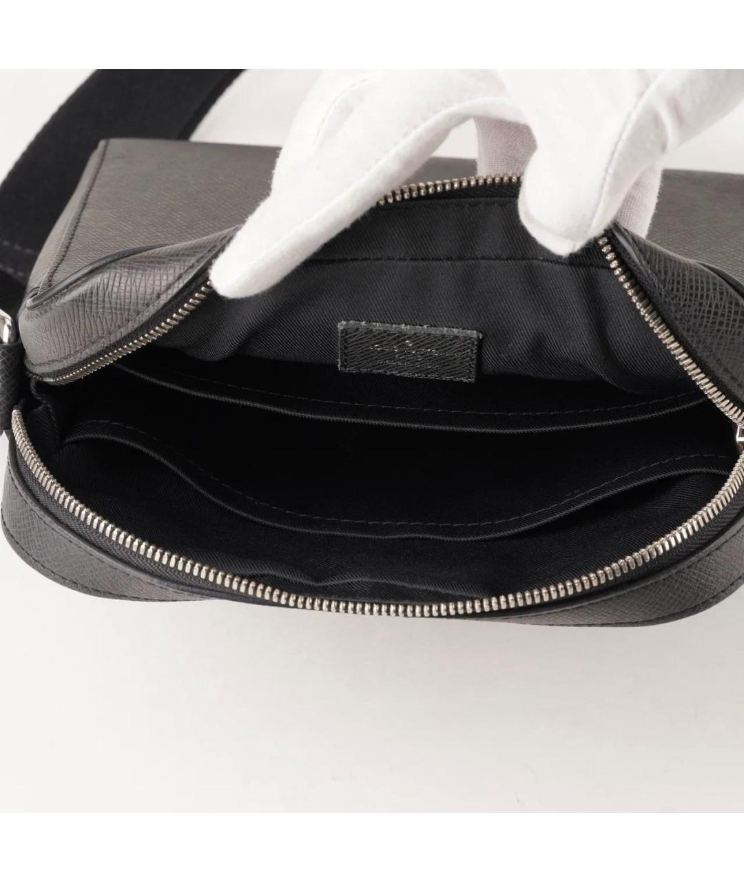 LOUIS VUITTON Черная кожаная сумка на плечо, фото 7