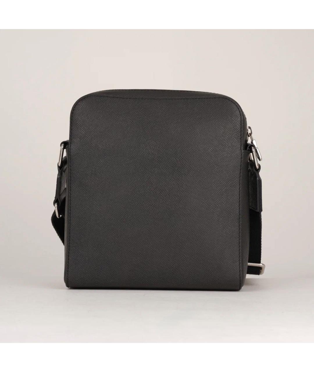 LOUIS VUITTON Черная кожаная сумка на плечо, фото 3