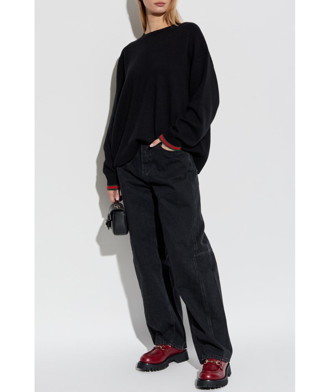 GUCCI Черные хлопковые прямые джинсы, фото 2