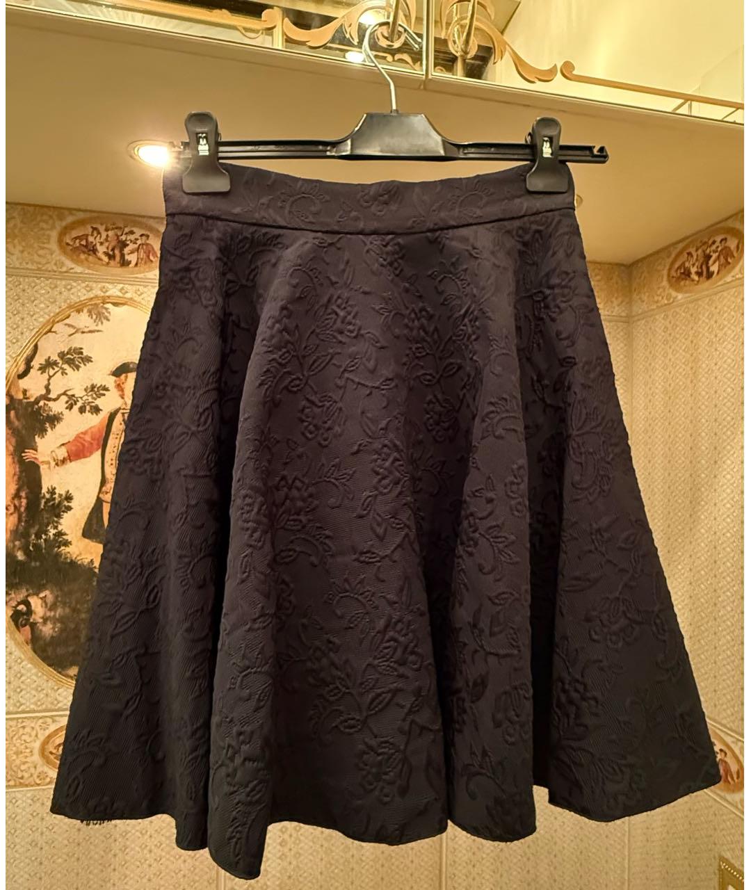 DOLCE&GABBANA Черная полиэстеровая юбка миди, фото 5