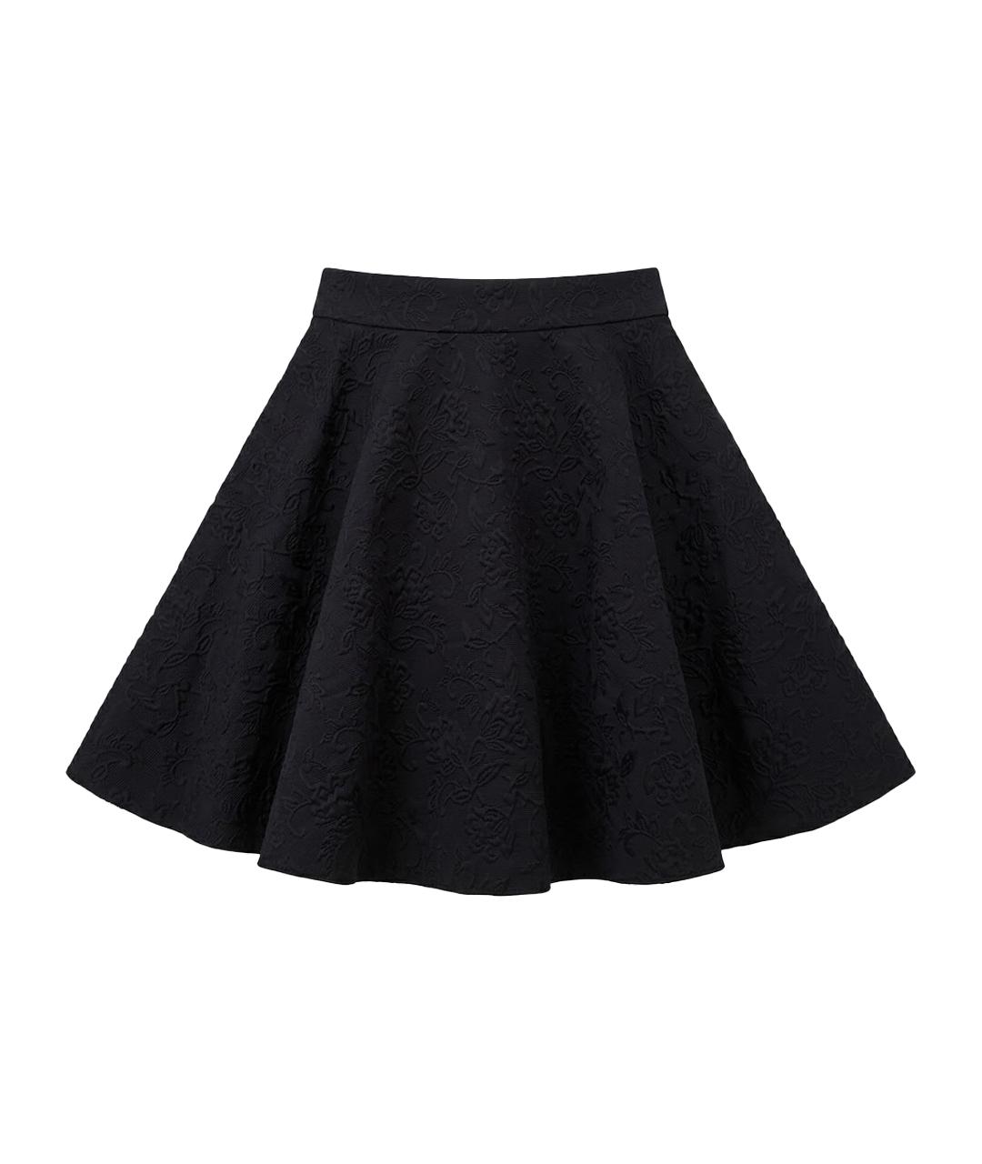 DOLCE&GABBANA Черная полиэстеровая юбка миди, фото 1