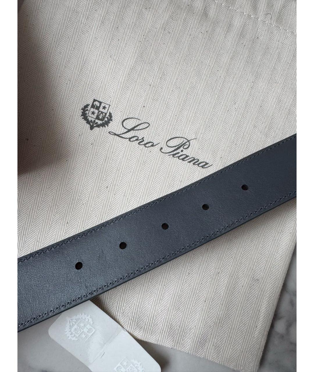 LORO PIANA Серый замшевый ремень, фото 4
