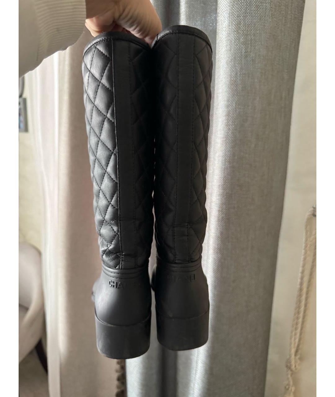 CHANEL Черные резиновые сапоги, фото 4