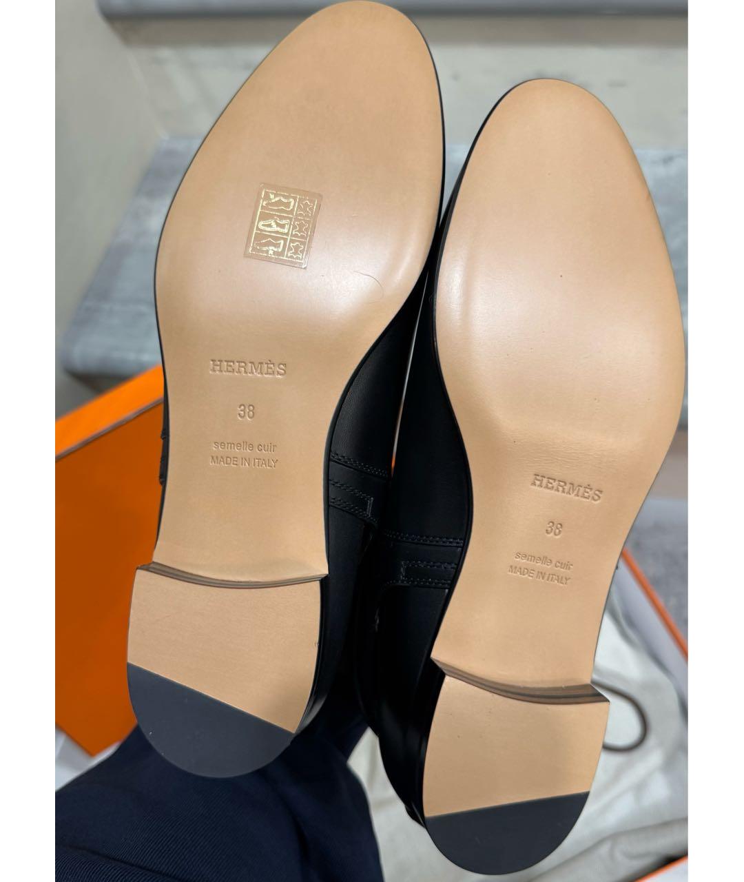 HERMES Черные кожаные ботильоны, фото 4