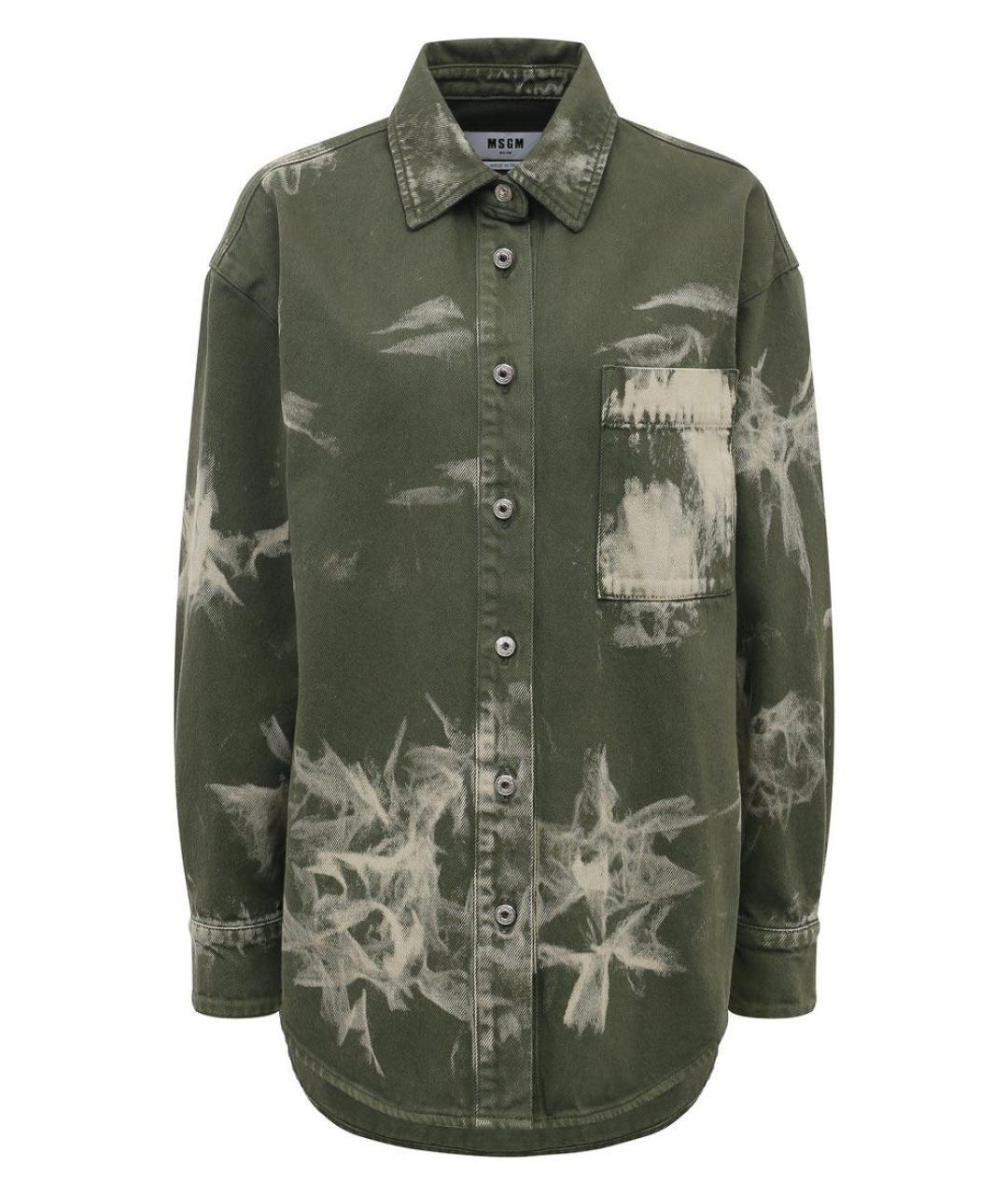 MSGM Хаки хлопковая рубашка, фото 1