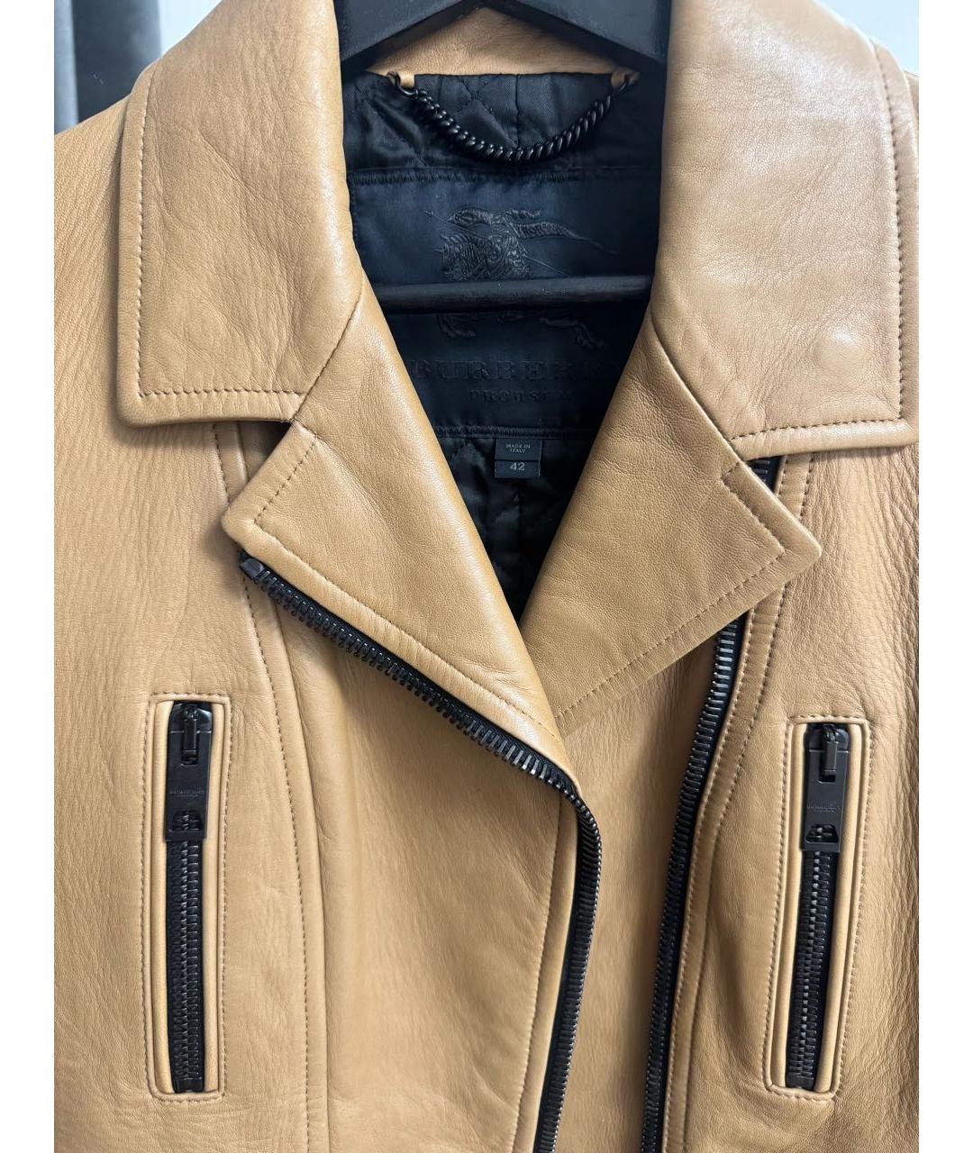 BURBERRY Коричневая кожаная куртка, фото 3