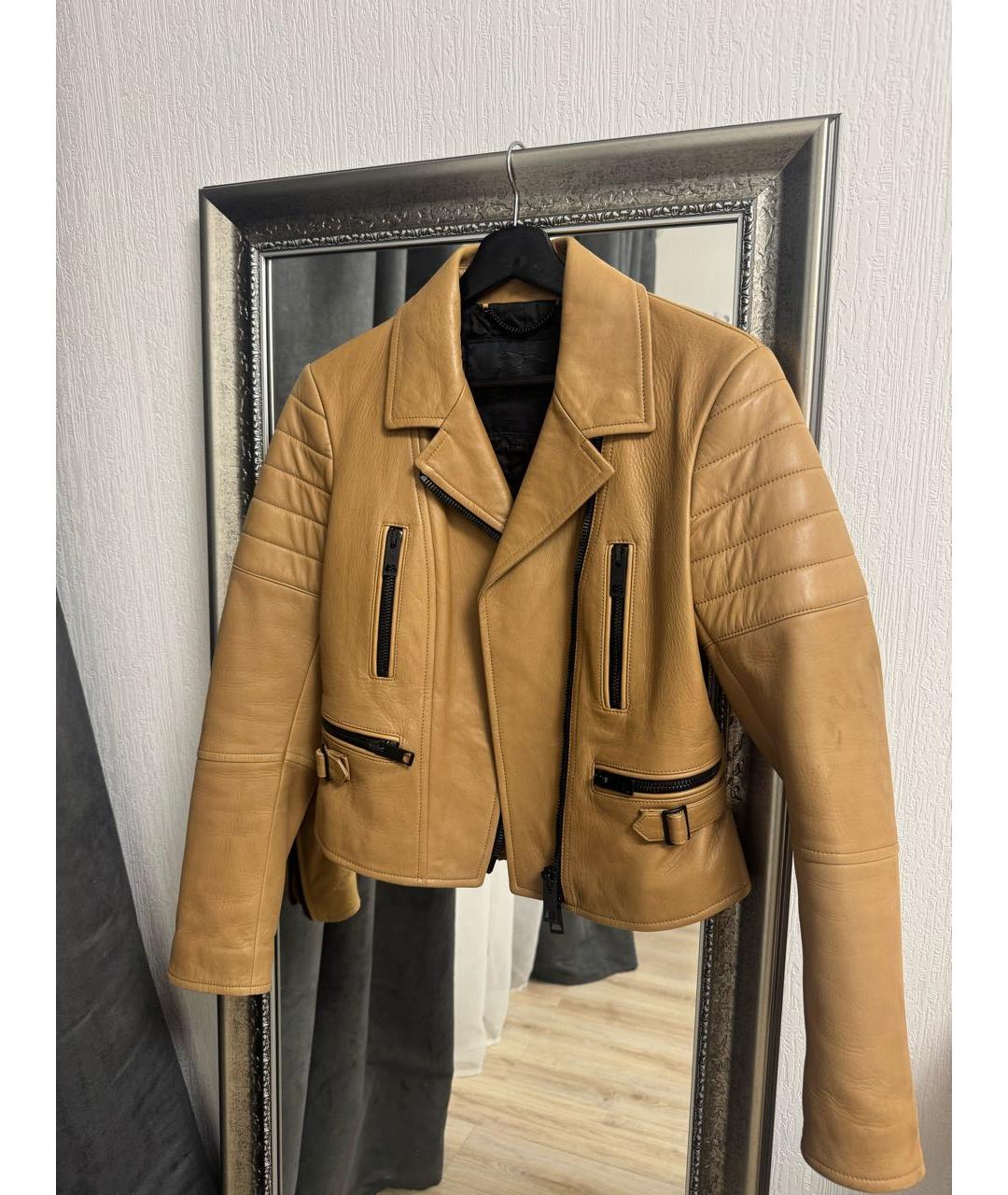 BURBERRY Коричневая кожаная куртка, фото 5