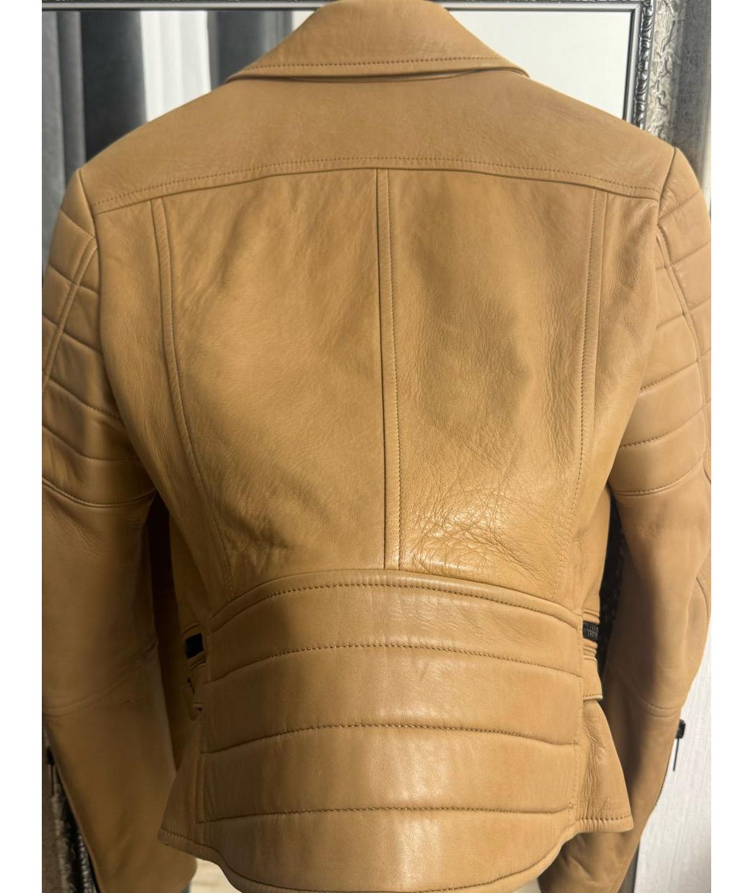 BURBERRY Коричневая кожаная куртка, фото 2