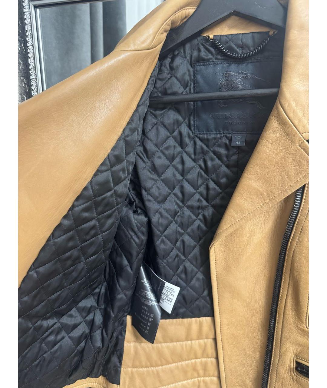 BURBERRY Коричневая кожаная куртка, фото 4