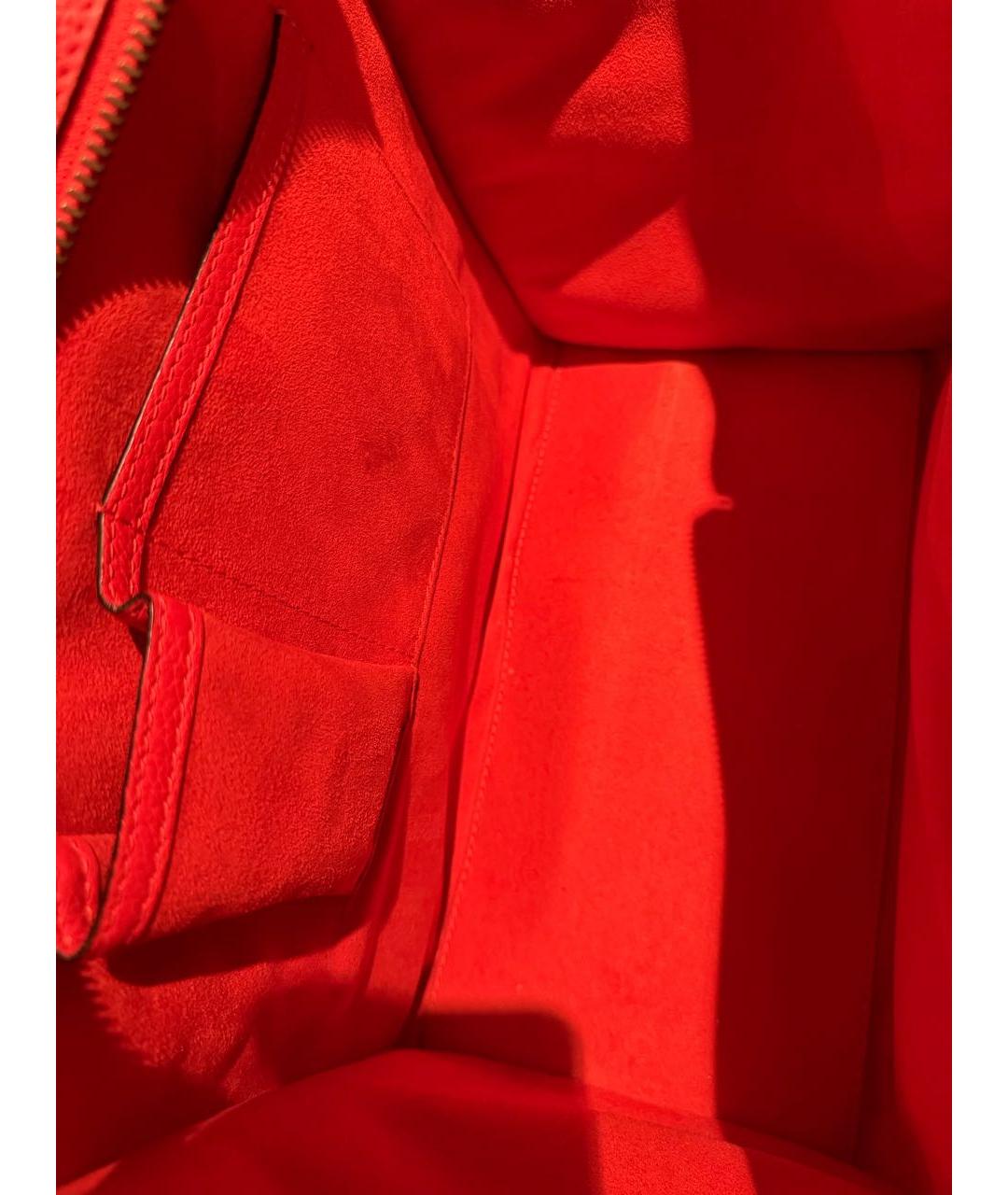 CELINE Красная кожаная сумка тоут, фото 4