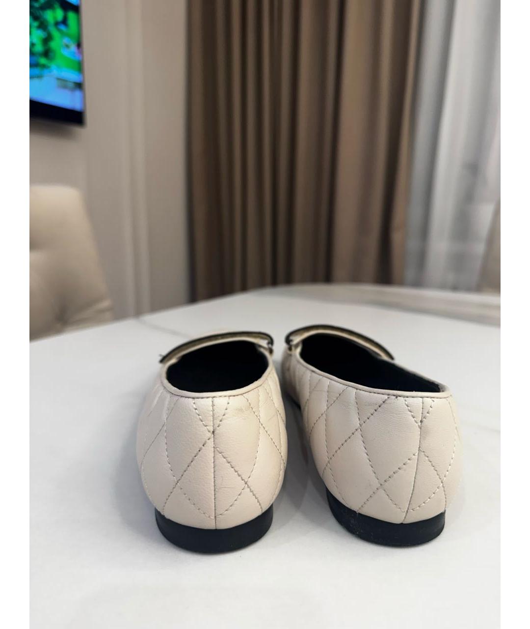 BRUNELLO CUCINELLI Бежевые кожаные балетки, фото 3