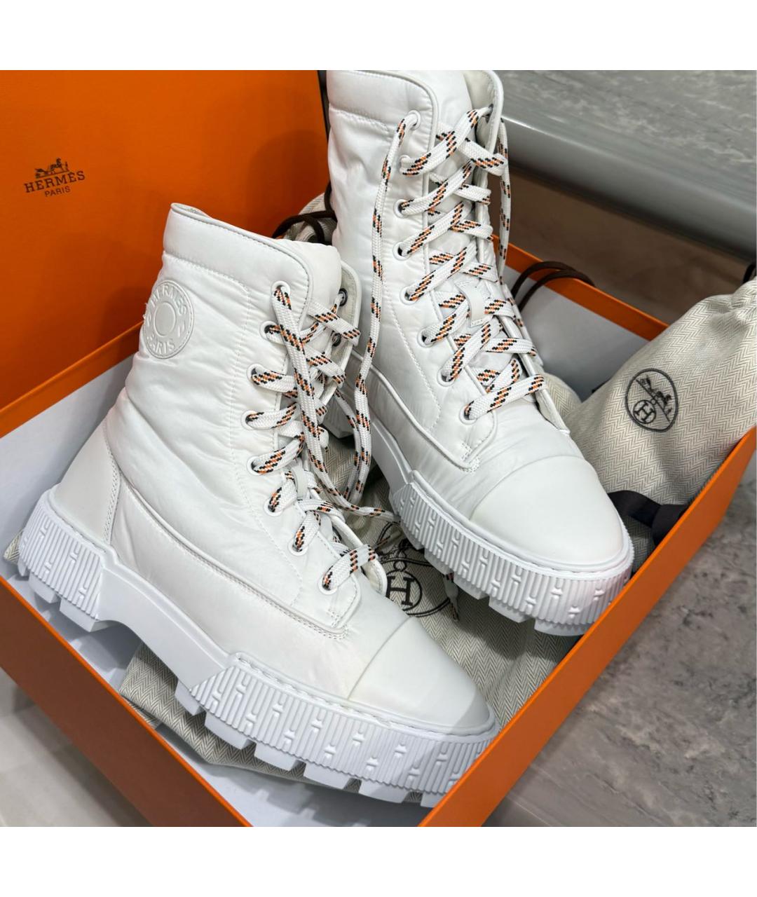 HERMES Белые высокие ботинки, фото 2