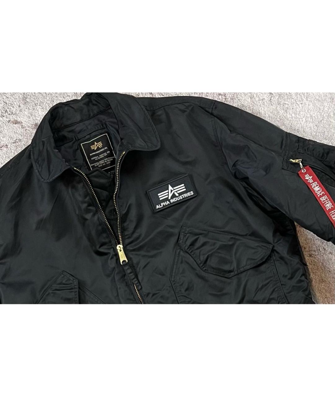 ALPHA INDUSTRIES Черная полиэстеровая куртка, фото 2