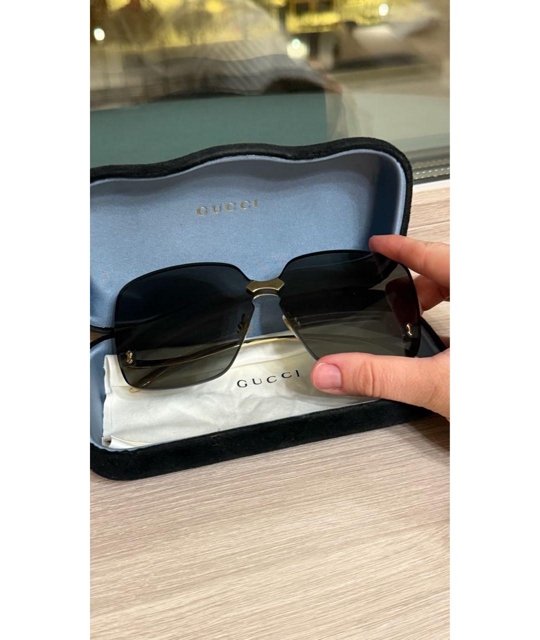 GUCCI Черные металлические солнцезащитные очки, фото 4