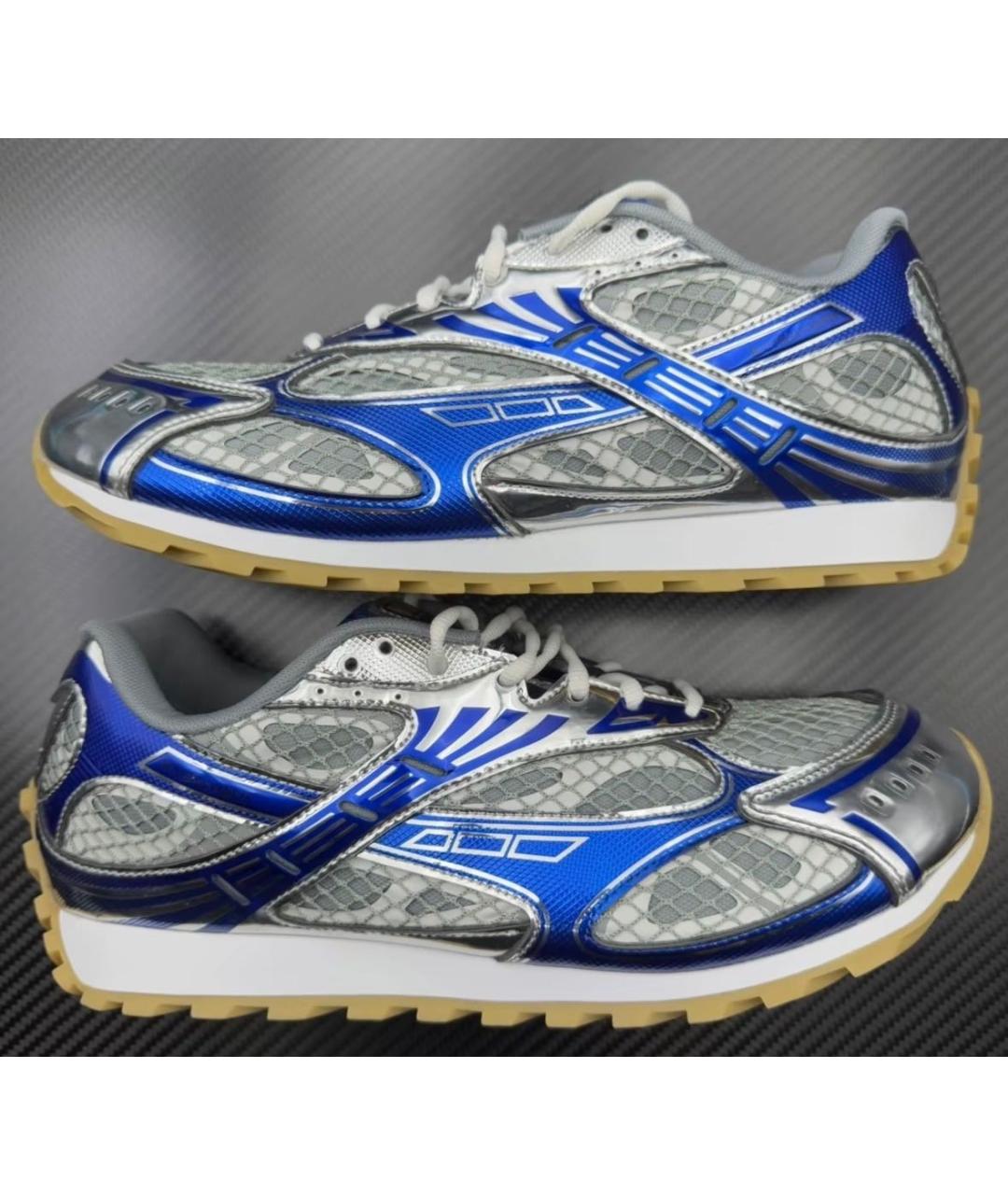 BOTTEGA VENETA Синие текстильные кроссовки, фото 2