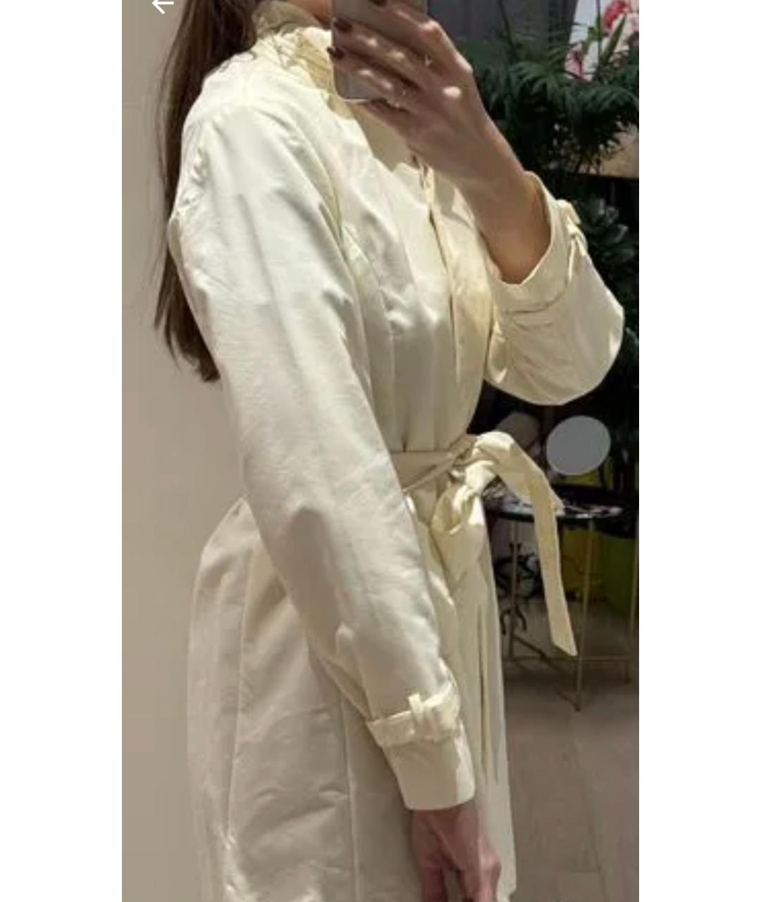 MAX&CO Белый хлопковый тренч/плащ, фото 5