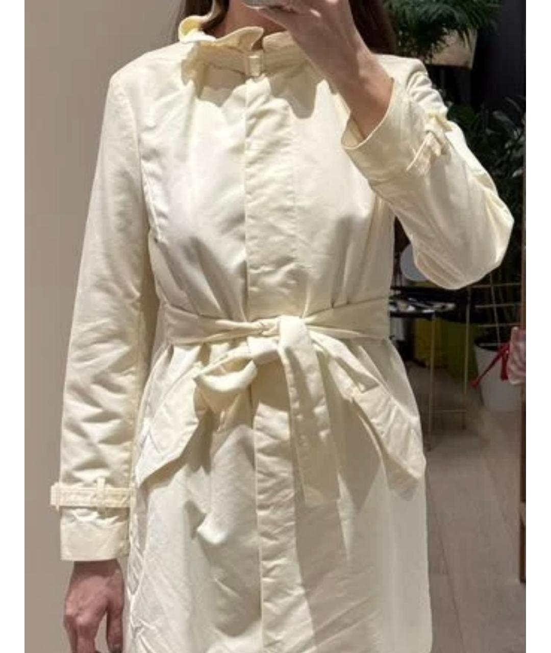 MAX&CO Белый хлопковый тренч/плащ, фото 4