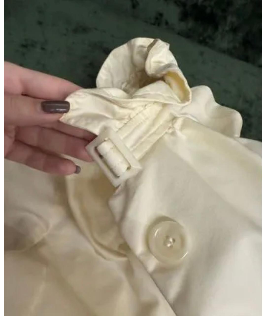 MAX&CO Белый хлопковый тренч/плащ, фото 7