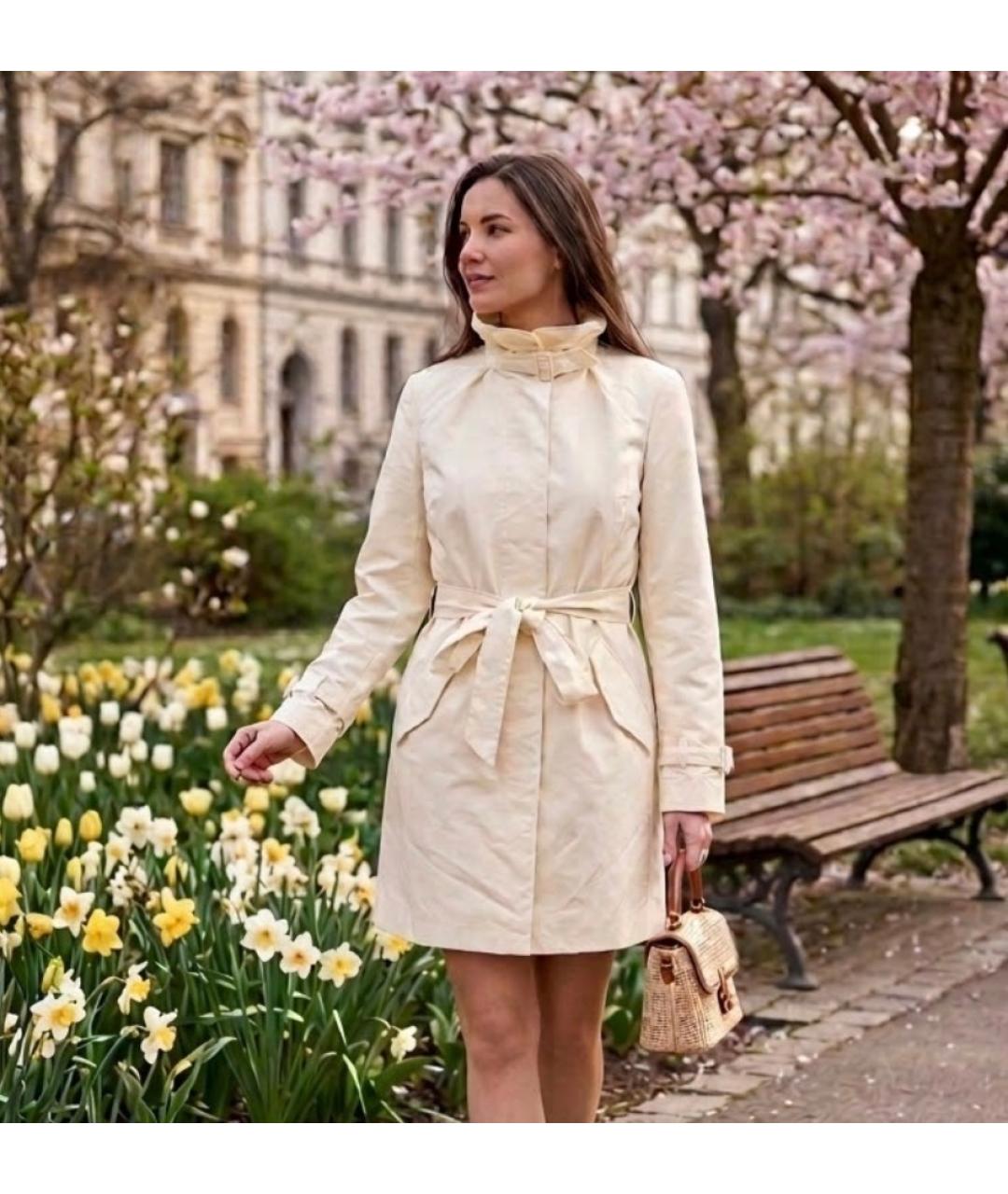 MAX&CO Белый хлопковый тренч/плащ, фото 3