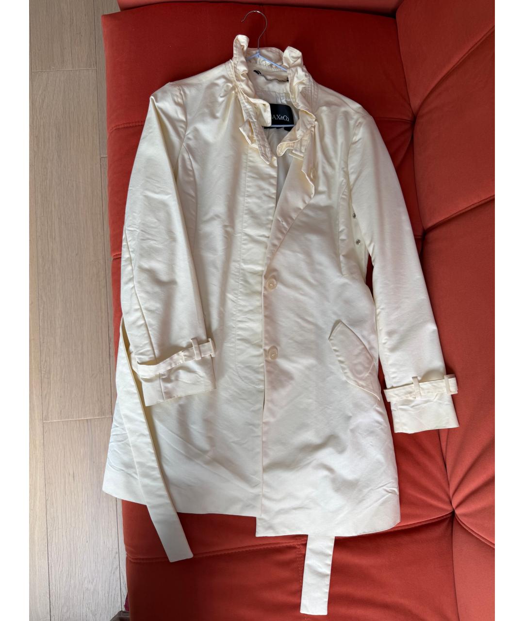 MAX&CO Белый хлопковый тренч/плащ, фото 10