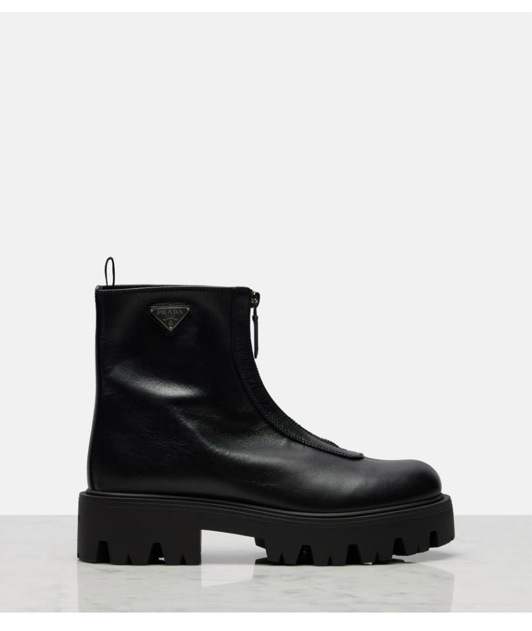 PRADA Черные кожаные полусапоги, фото 9