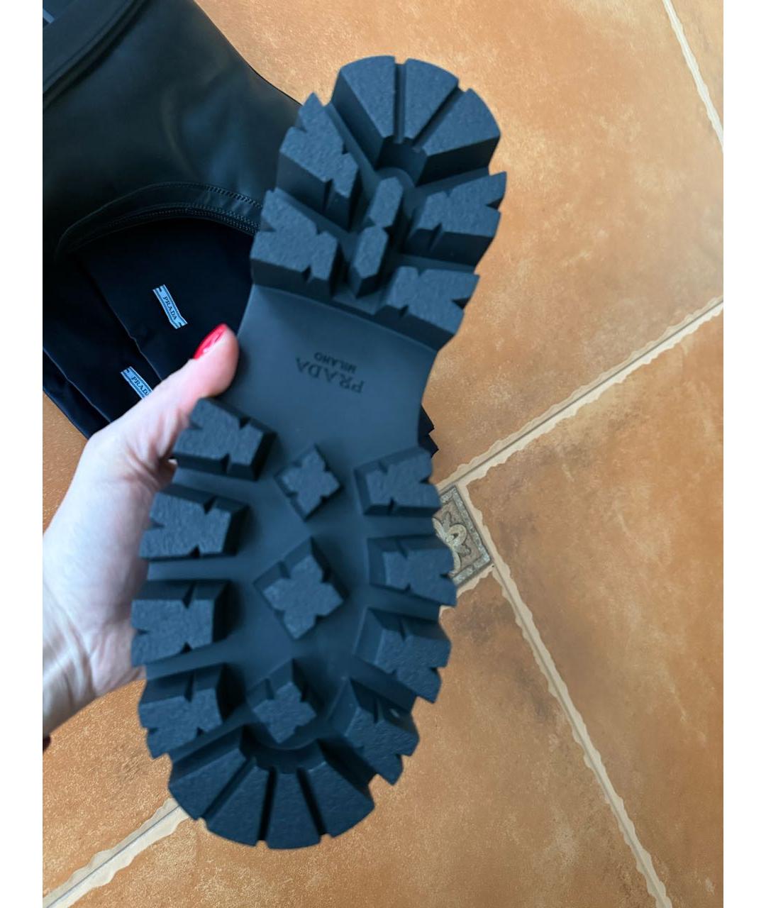 PRADA Черные кожаные полусапоги, фото 8