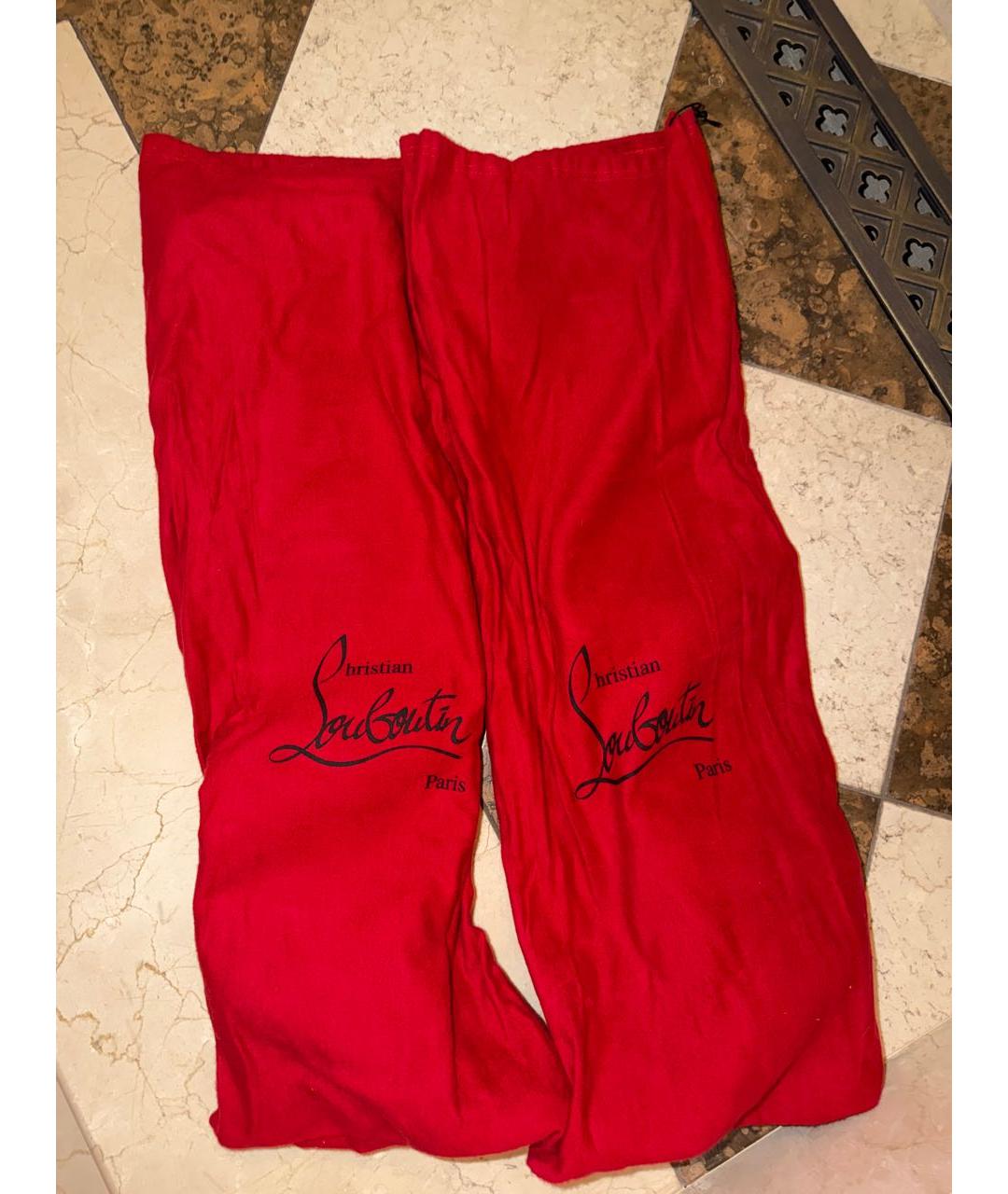 CHRISTIAN LOUBOUTIN Черные замшевые ботфорты, фото 6