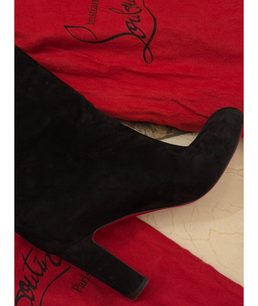 CHRISTIAN LOUBOUTIN Черные замшевые ботфорты, фото 8