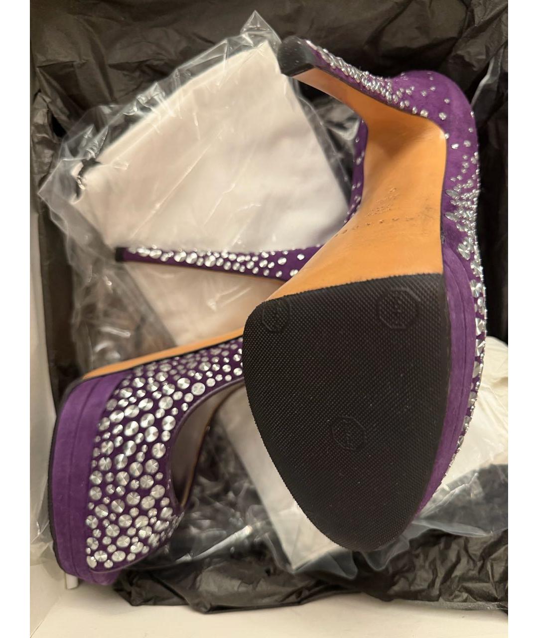 CASADEI Фиолетовые нубуковые туфли, фото 3