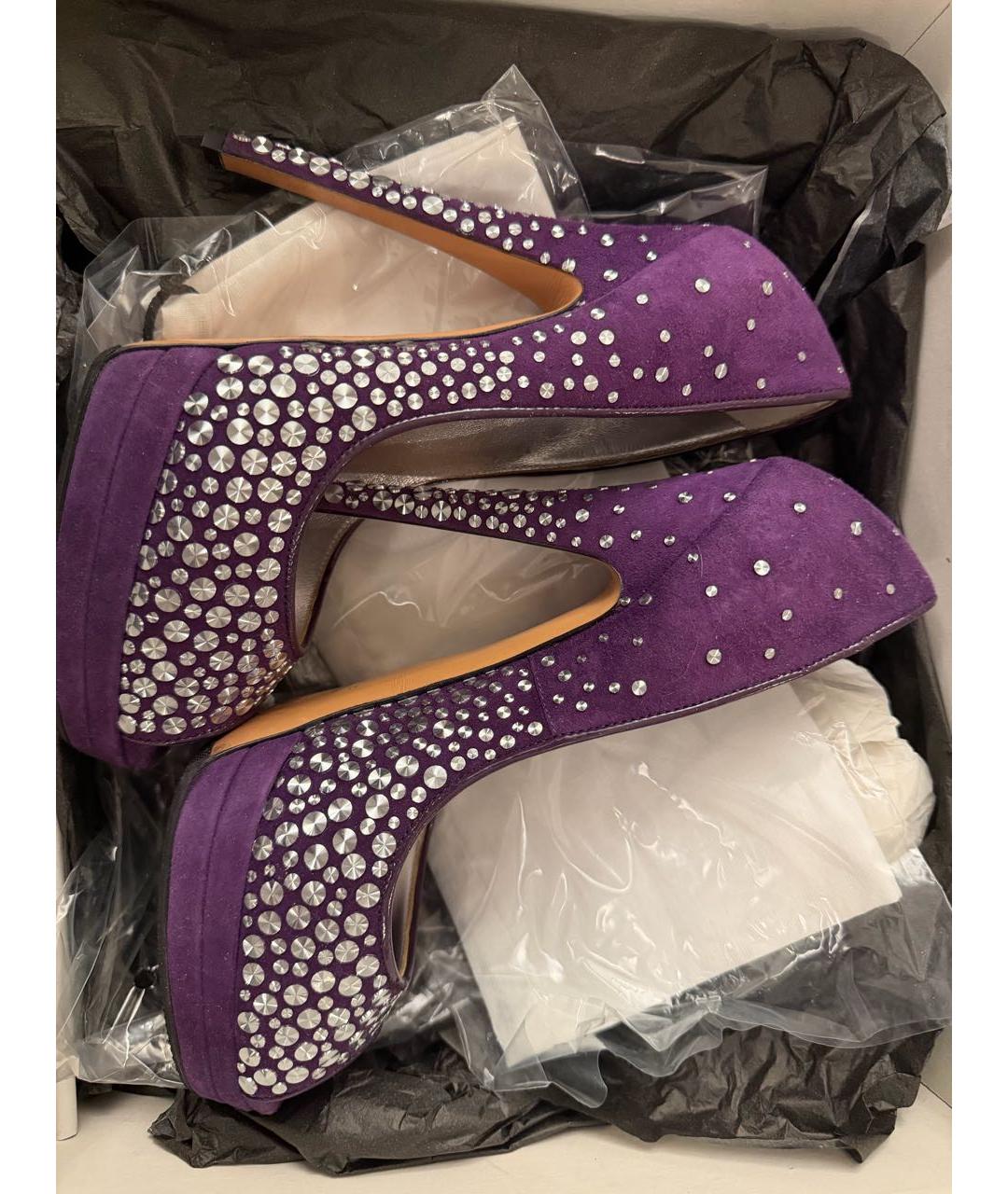 CASADEI Фиолетовые нубуковые туфли, фото 4