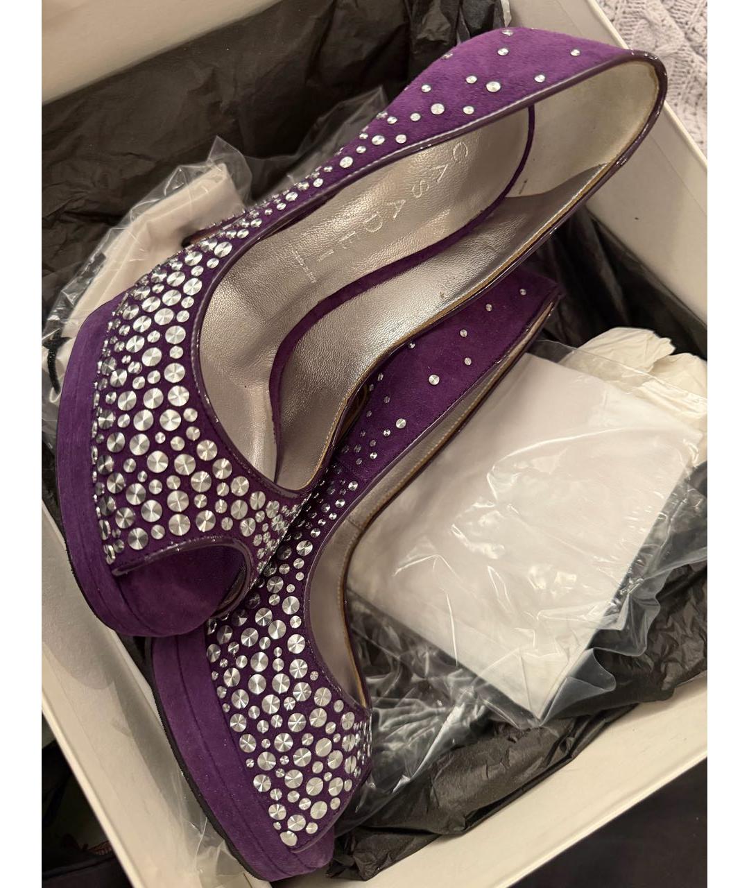 CASADEI Фиолетовые нубуковые туфли, фото 2