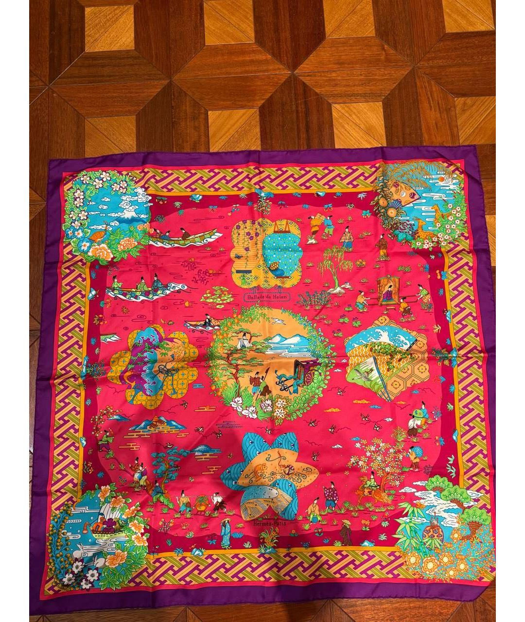 HERMES Мульти шелковый платок, фото 3