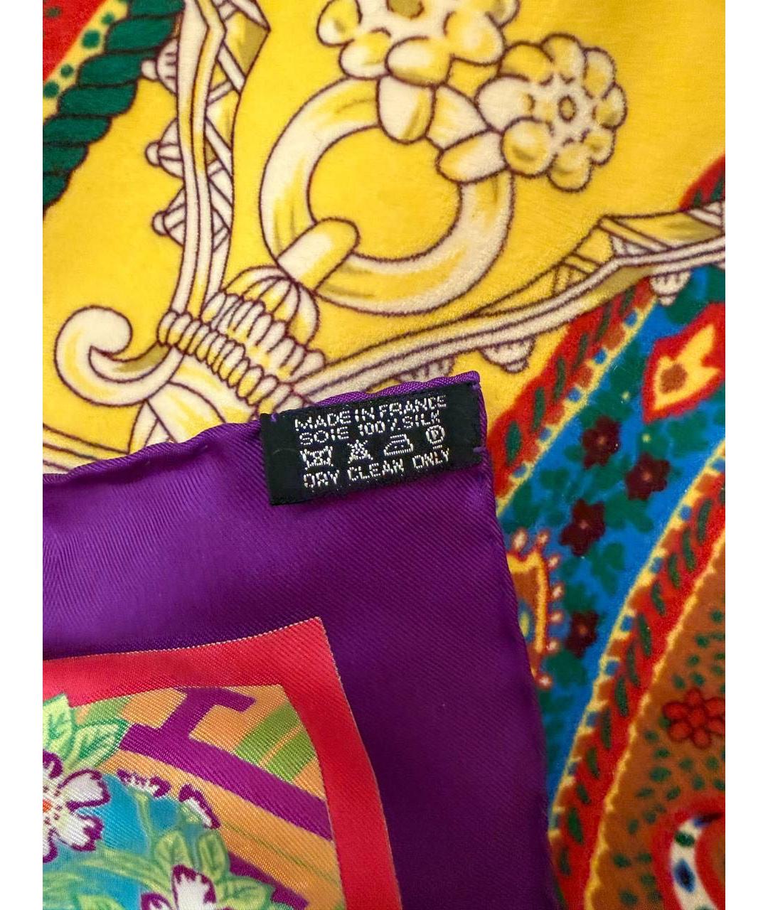 HERMES Мульти шелковый платок, фото 2