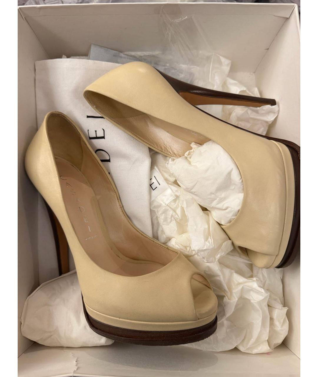 CASADEI Бежевые кожаные туфли, фото 2