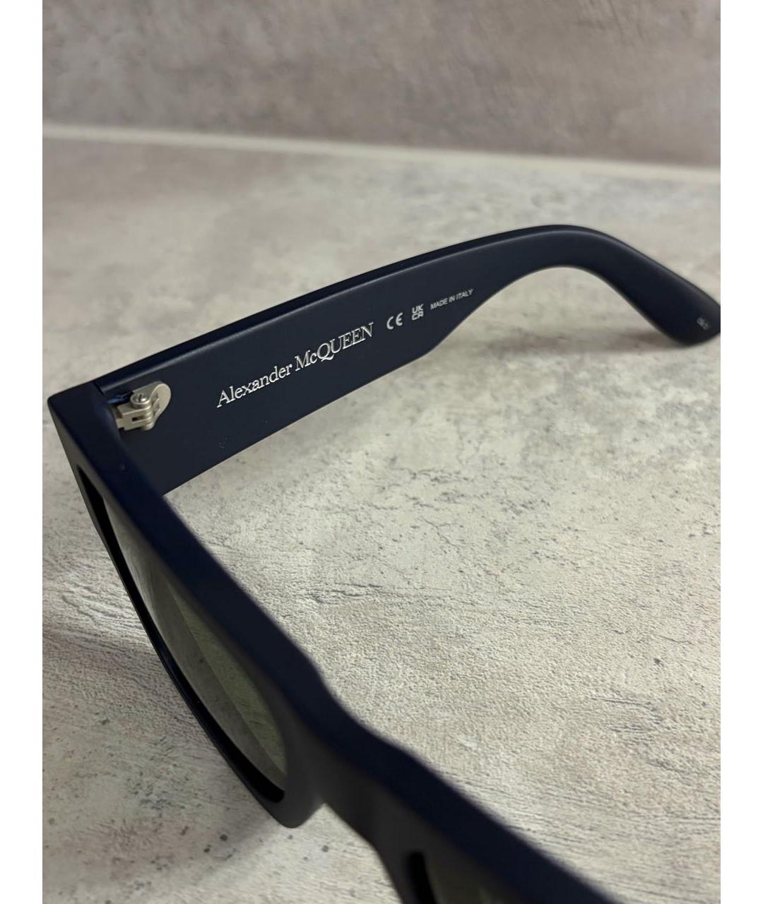 ALEXANDER MCQUEEN Темно-синие пластиковые солнцезащитные очки, фото 8