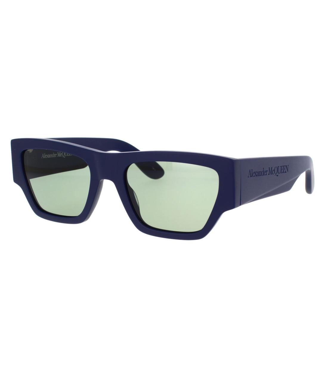 ALEXANDER MCQUEEN Темно-синие пластиковые солнцезащитные очки, фото 1