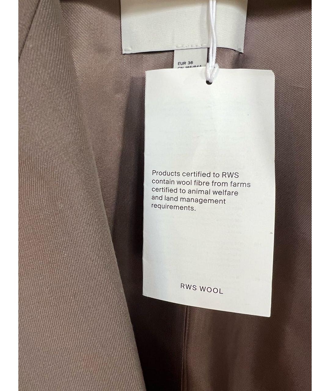COS Коричневый шерстяной жакет/пиджак, фото 4