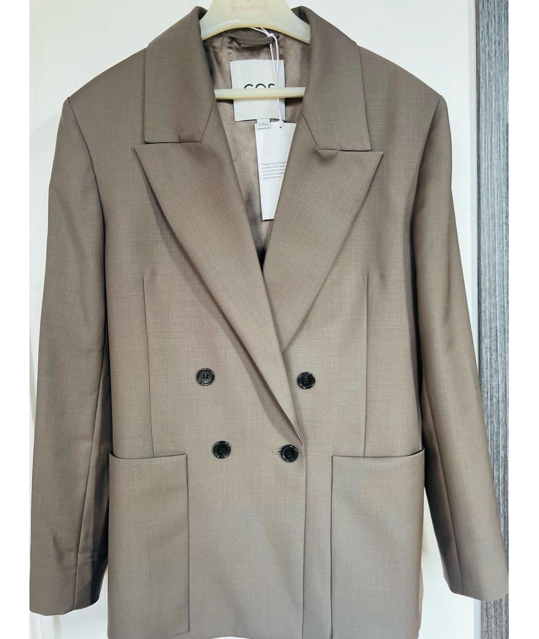 COS Коричневый шерстяной жакет/пиджак, фото 8