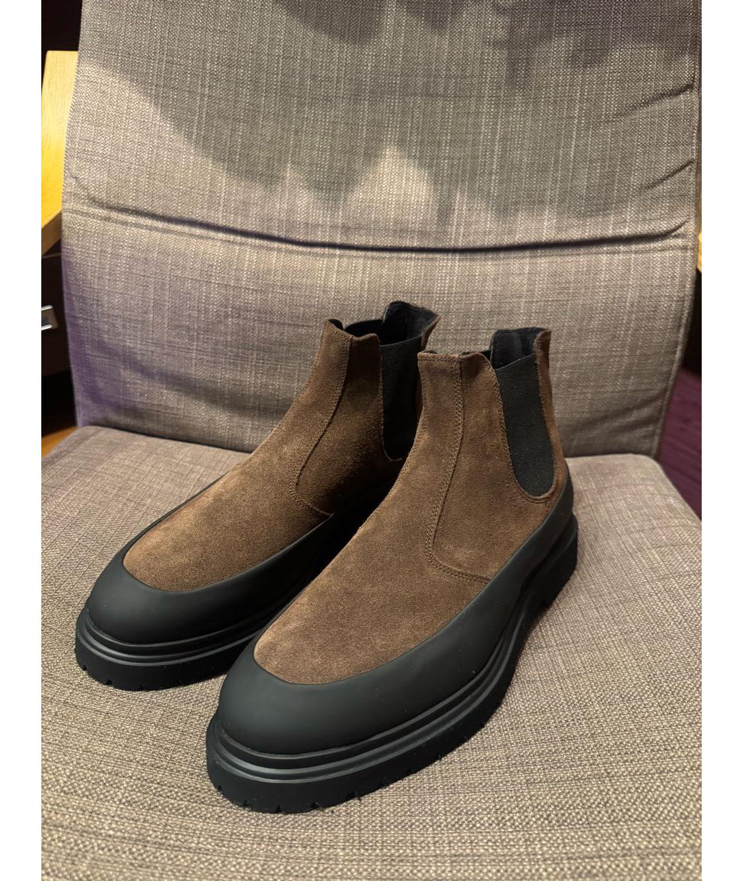 Principe di Bologna Коричневые кожаные высокие ботинки, фото 4