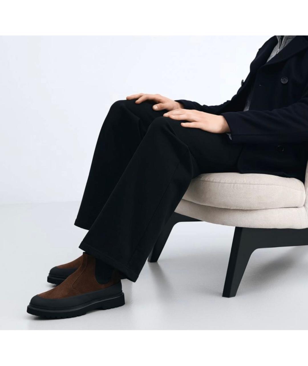 Principe di Bologna Коричневые кожаные высокие ботинки, фото 5